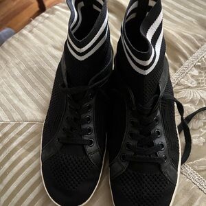 Black and White High-Top Sneakers